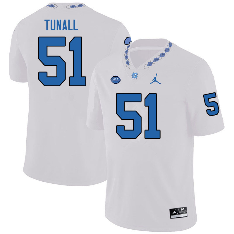 Jordan Brand Men #51 Wyatt Tunall North Carolina Tar Heels College Football Jerseys Sale-White